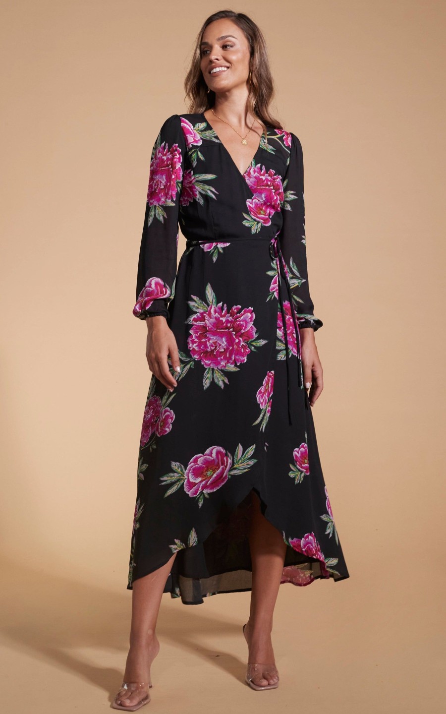 Women Dancing Leopard  | Jagger Maxi Dress In Pink Peony